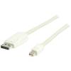 VALUELINE Mini DisplayPort male to DisplayPort male Cable 2m White VLMP 37400W20
